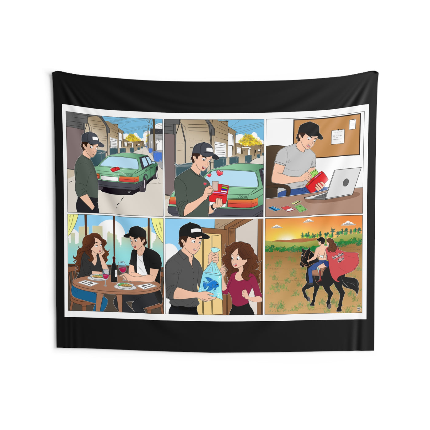 Wallet Girl ~ Wall Tapestry