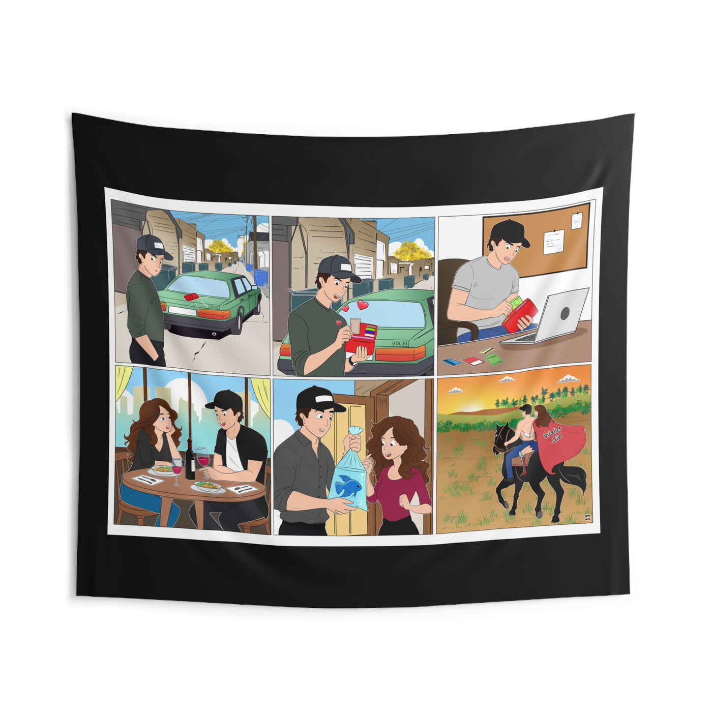 Wallet Girl ~ Wall Tapestry